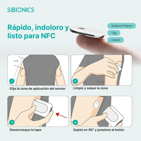 Monitor Continuo de Glucosa Sibionics GS3